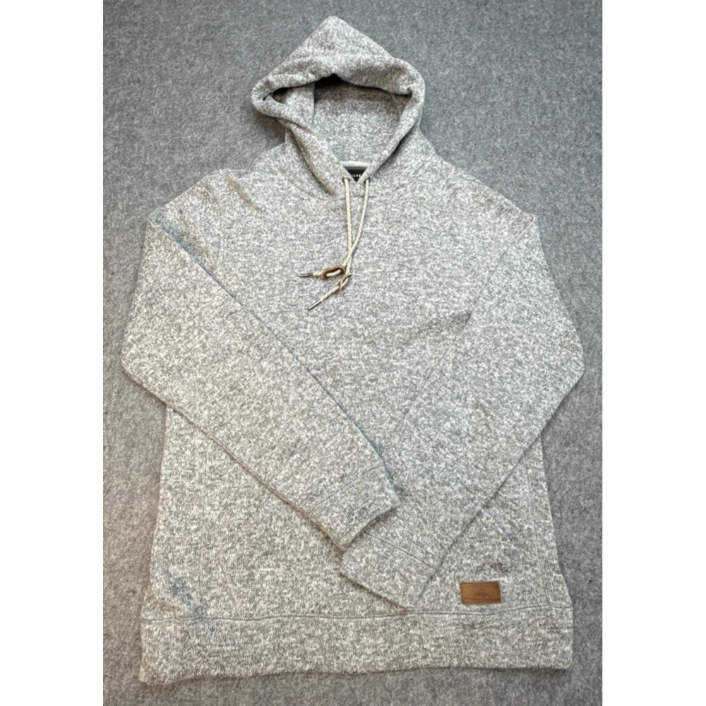 Quiksilver Men's M Keller Pullover Hoodie Light Gray Fleece Surf Skate Casual